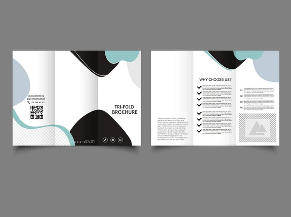 Abstract Tri Fold Business Brochure Print — ストックベクタ