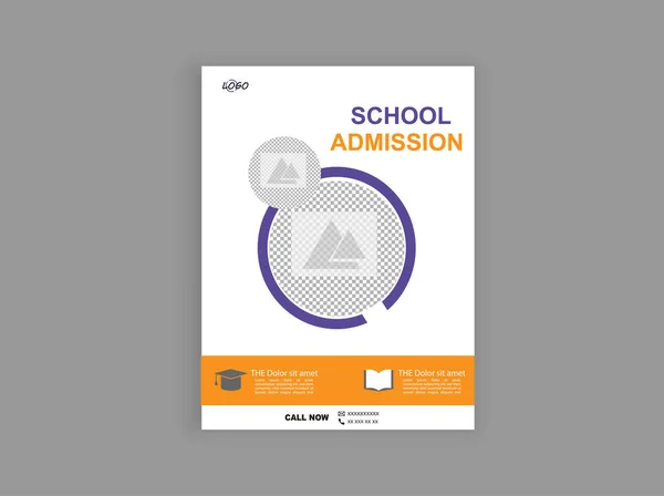 Σχολική Εισαγωγή Εκπαίδευση Flyer Πρότυπο Σχεδίαση — Διανυσματικό Αρχείο