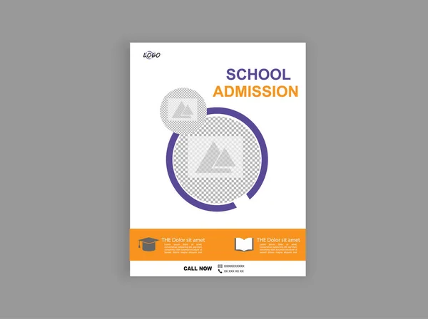 Admissão Escola Formação Flyer Template Design — Vetor de Stock