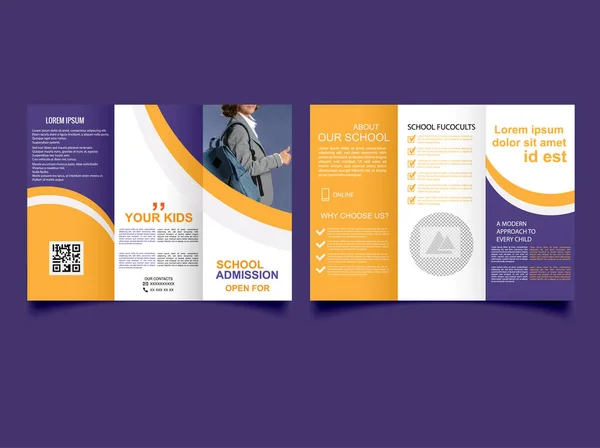 Tri-fold Brochure School education flyer layout..