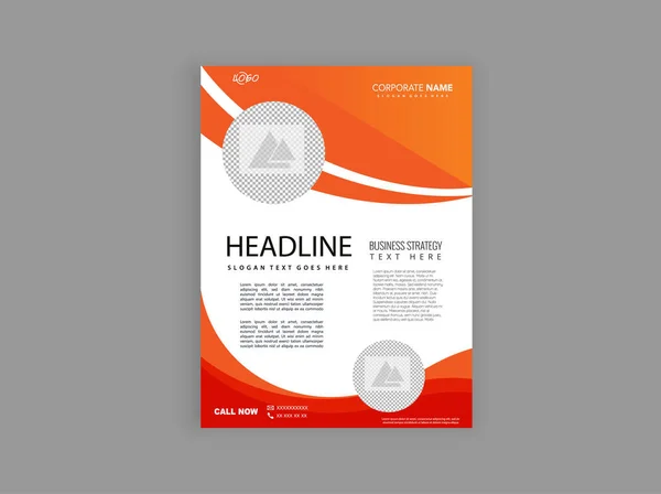 Brochure Design Modern Cover Layout Annual Report Poster Flyer Waves — Image vectorielle