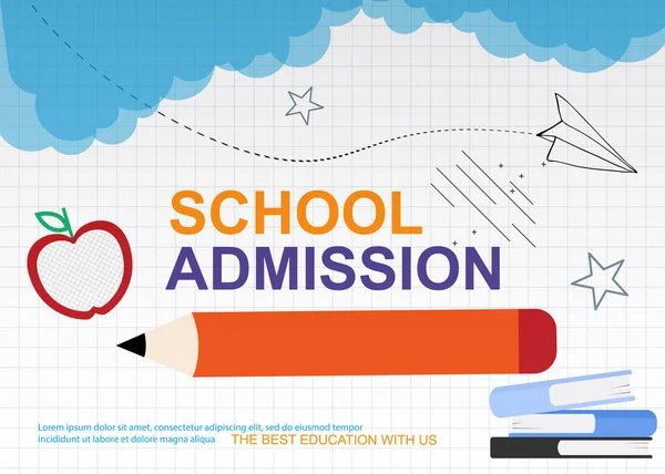School Admissionl Online Education Children Students Online Design Courses Back — Wektor stockowy