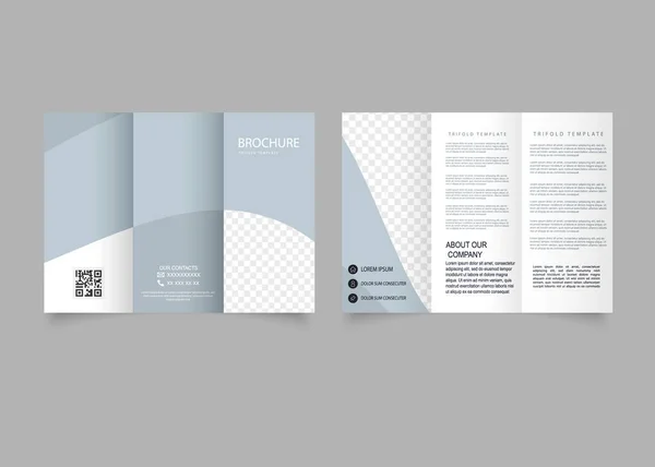 Gray Corporate Trifold Brochure Business Flyer Printing Vector Graphics — Stock vektor
