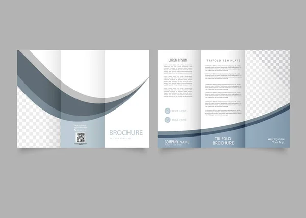 Corporate Tri Fold Brochure Design Brochure Flyer Design Vector Gray — ストックベクタ