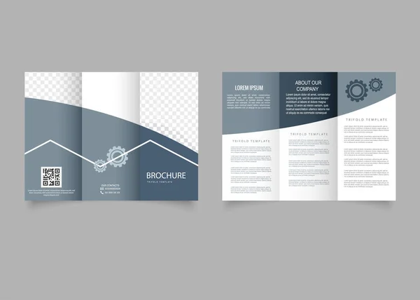 Trifold Brochure Gear Service Center Vector Graphics Brochure Layout — Stockvector