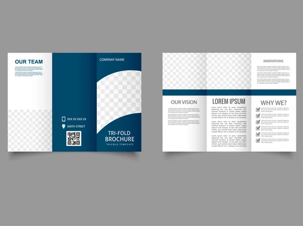 Trifold Brochure Design Template Creative Corporate Business Trifold Brochure —  Vetores de Stock