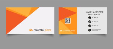 Business card with yellow triangles. Express print