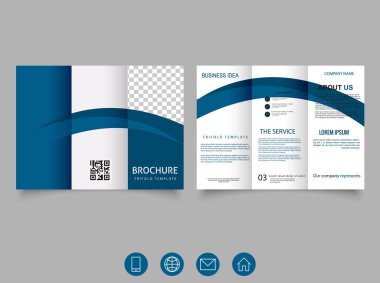 Business Brochure Template in Tri Fold Layout. Vector