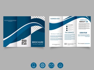 Business Brochure Template in Tri Fold Layout. Vector illustration