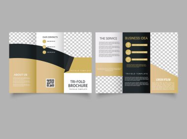 color of mustard. Trifold brochure.