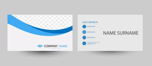 Business Manager Card Blue Waves Vector Template Design — Stock Vector