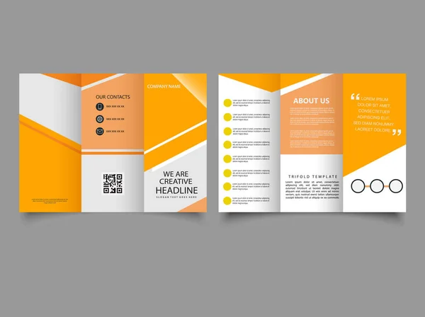 Gele Zakelijke Drievoudige Brochure Catalogus Vectorsjabloon Vector Vlieger Voor Drukwerk — Stockvector