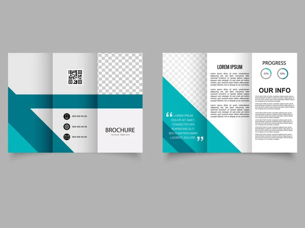 Tri Vouw Brochure Template Ontwerp Een Driedelige Bedrijfsbrochure Catalogus Vectorsjabloon — Stockvector