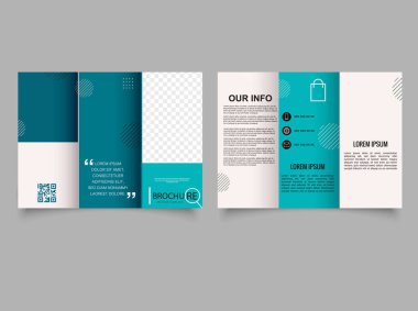 Üç katlı broşür, satış. Vektör. Yazdırma broşürü.