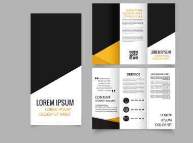 Siyah ve sarı şirket broşürü. Baskı broşürü. şablon tasarımı