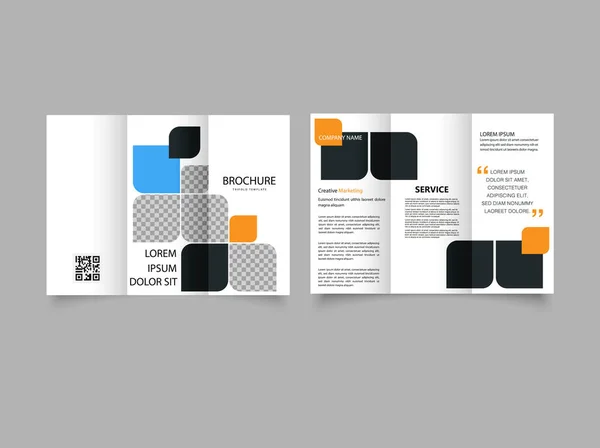 사진을 팜플렛 Vector Empt Trifold Brochure Print Template Design 인쇄용 — 스톡 벡터