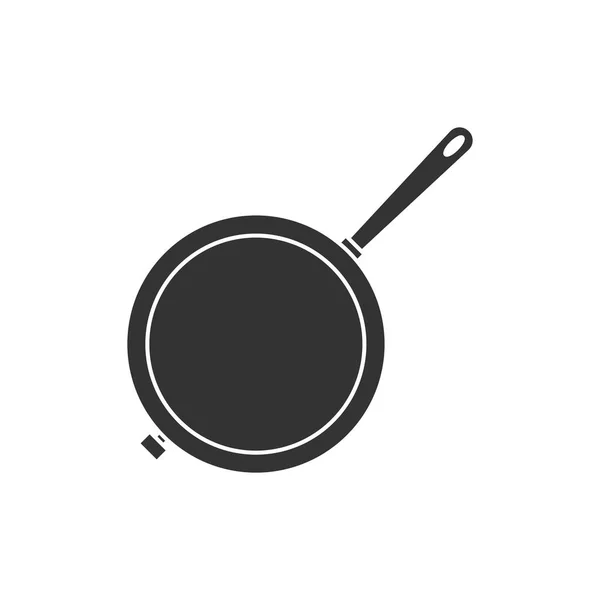 Frying Pan Vector Frying Pan Icon Silhouette Style Icon Web — Stock Vector