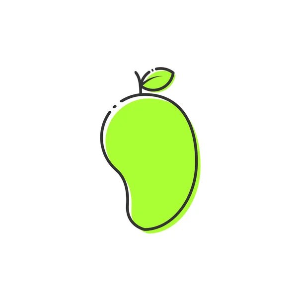 Mangofruchtvektor Isoliert Cartoon Mango Symbol Auf Weißem Hintergrund Icon Für — Stockvektor