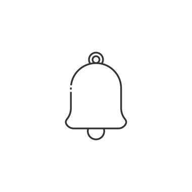 Bell icon with outline style. Icon for web design, apps, sticker, banner, poster, printing usage and part of logo. 