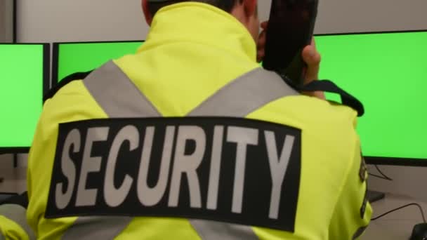 Équipe Sécurité Surveillant Les Moniteurs Surveillance Cctv — Video