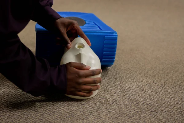 Security guard training for  CPR first aid with the AED.