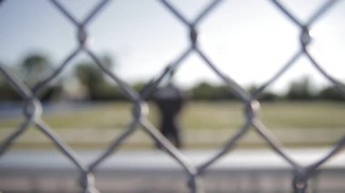 Security guard patrolling soccer stadium