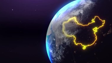 Çin sınır çizgisi sunumlarınız için uzaydan mükemmel