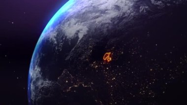 Uzaydan Danimarka sınır çizgisi sunumlarınız için mükemmel