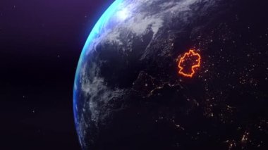 Almanya 'nın uzaydan sınır çizgisi sunumlarınız için mükemmel