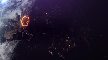 Almanya 'nın uzaydan sınır çizgisi sunumlarınız için mükemmel