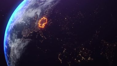 Almanya 'nın uzaydan sınır çizgisi sunumlarınız için mükemmel
