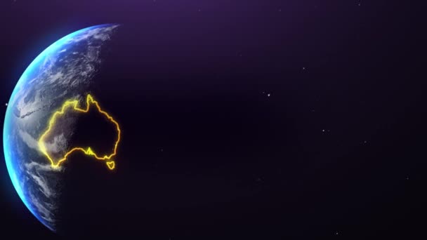 Австралия Граница Набросок Космоса Идеально Подходит Ваших Презентаций — стоковое видео