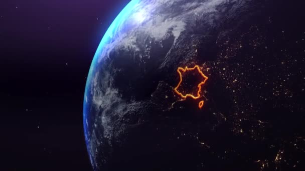 Очертания Границы Франции Космоса Идеально Подходят Презентаций — стоковое видео