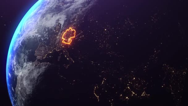 Alemania Frontera Delinear Desde Espacio Perfecto Para Sus Presentaciones — Vídeo de stock