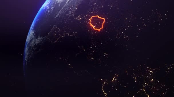 Polonia Frontera Delinear Desde Espacio Perfecto Para Sus Presentaciones — Vídeo de stock