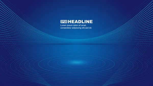 Çizgiler, bilim ve teknoloji mekansal sergi salonunda sahnenin vektör arkaplanını oluşturur