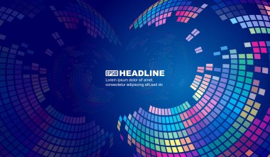 Bilim kurgu sahne arkaplanının çok renkli dönen blokları