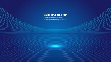 Mavi çizgi hala yaşam sergi salonu stand stand teknolojisi uzay algılama vektör arkaplanı