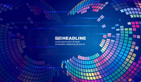 Bilim kurgu sahne arkaplanının çok renkli dönen blokları