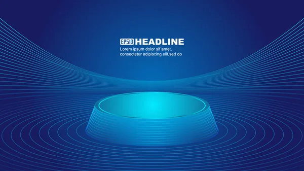 Mavi çizgi hala yaşam sergi salonu stand stand teknolojisi uzay algılama vektör arkaplanı