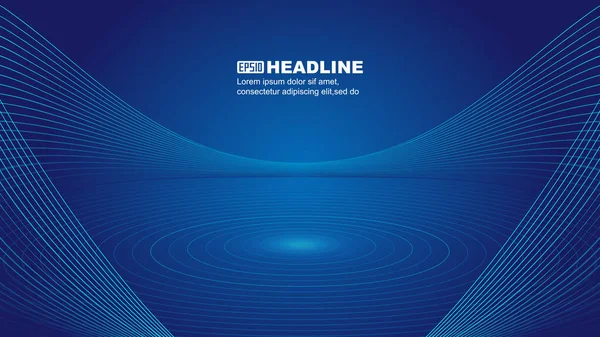 ブルーライン静止画展示ホールディスプレイスタンド技術宇宙感ベクトル背景 — ストックベクタ