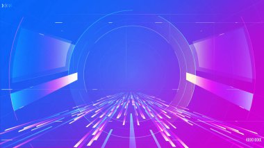 Virtual human and VR planet metaverse artificial intelligence concept poster back