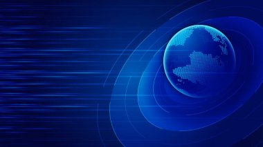 Digital globe floating on a line face turntable internationalization technology concept