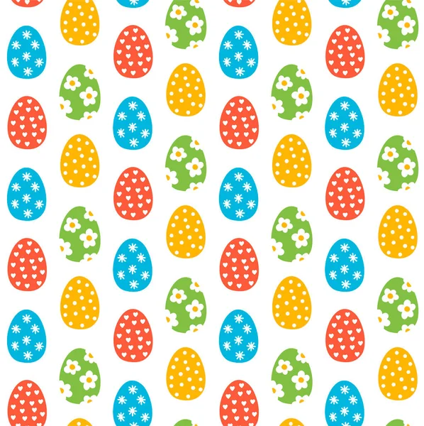 Oeufs de Pâques motif vectoriel sans couture coloré mignon — Image vectorielle