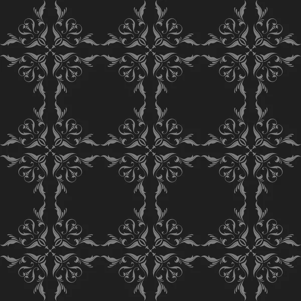 Vintage Royal Background in grey colors with Baroque, Rococo Style Pattern. Seamless Victorian Wallpaper with Beautiful Curl Shapes. Luxury Retro Ornament
