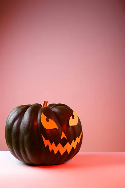 Halloween Pumpkin Paper Cut Scary Face White Background Jack Halloween —  Fotos de Stock