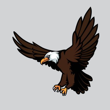 Bald Eagle Mascot on Isolated Background. Perfect for Sport and Esport Team Logo Badge.