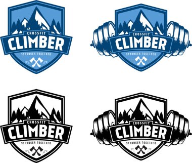 Crossfit Dağcı Vintage Retro Logo Rozeti