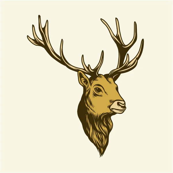 Isolated Deer Head Illustration — Vector de stock