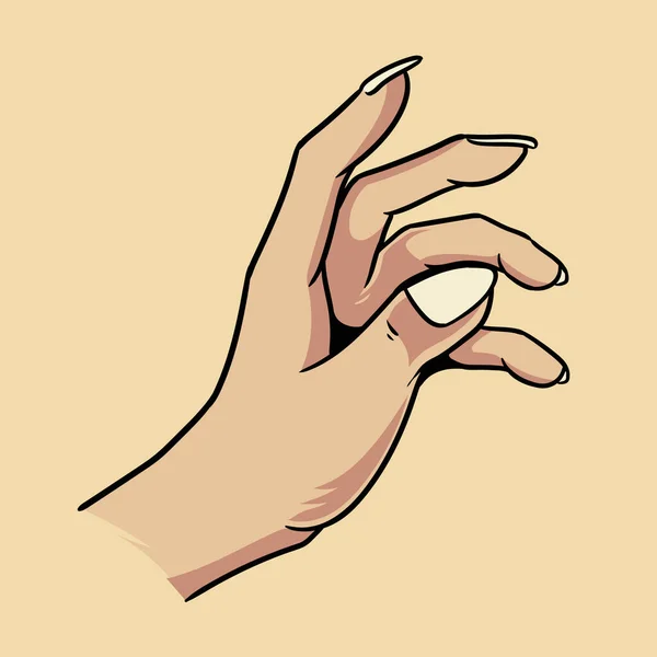 Hand Pose Isolated Solid Background — Stockvektor